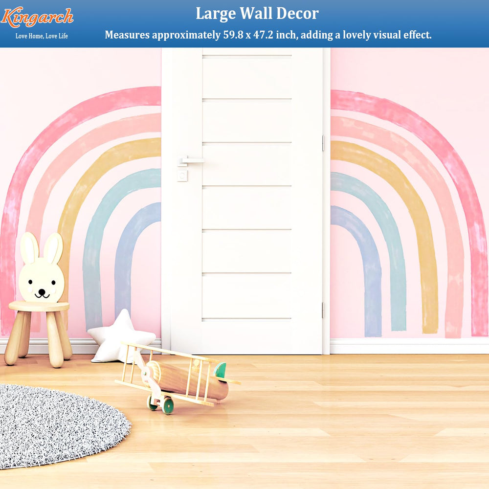 Kingarch rainbow wall decal panel 8 is removable without wall damage.