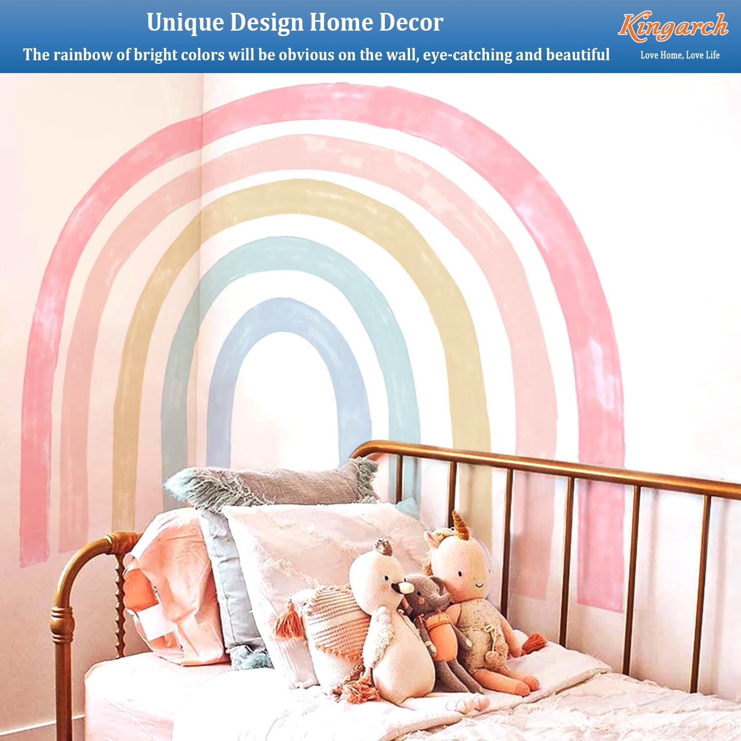 Kingarch rainbow wall decal panel 9 suits classrooms and playrooms.