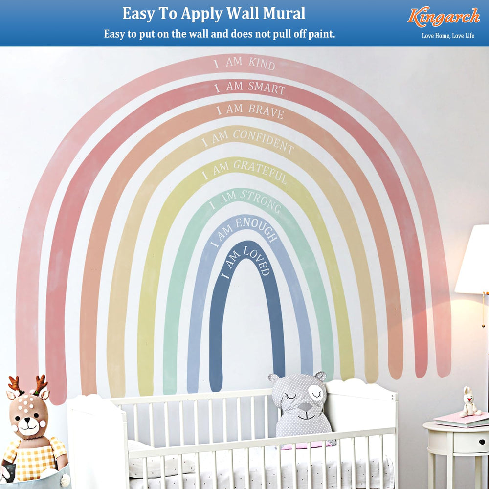 Kingarch rainbow wall decal removable adhesive is renter-friendly
