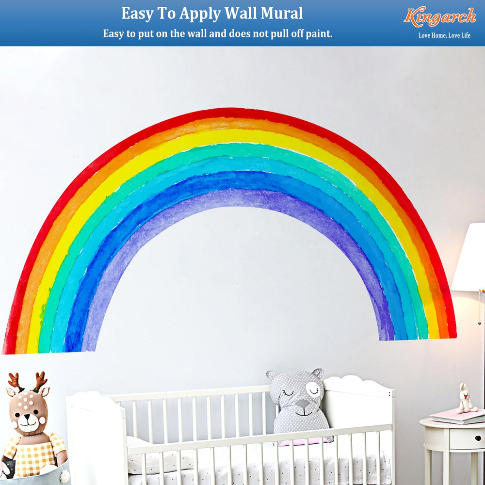 Kingarch rainbow wall decal idea for nursery and playroom spaces