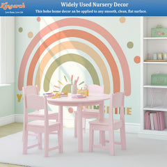 Kingarch rainbow wall mural adding playful color in living room without damage
