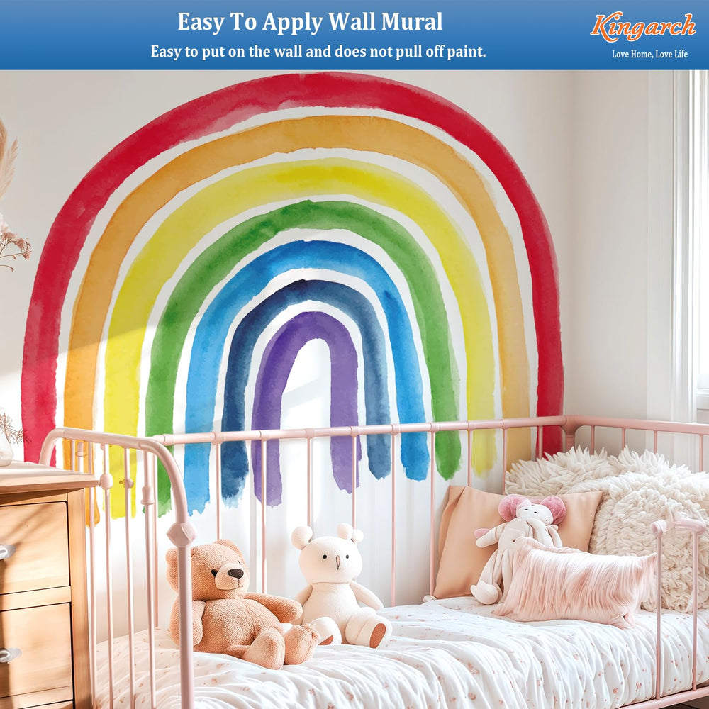Kingarch Removable Wall Decor Rainbow is safe to apply on smooth surfaces.