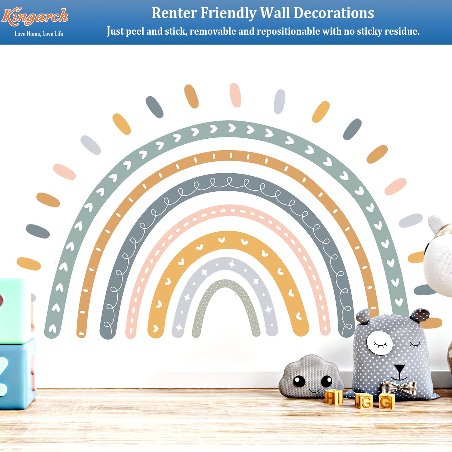 Kingarch removable wall murals protect walls and ease updates.