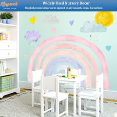 Kingarch sun and rainbow decor brightens playtime spaces with easy repositioning.
