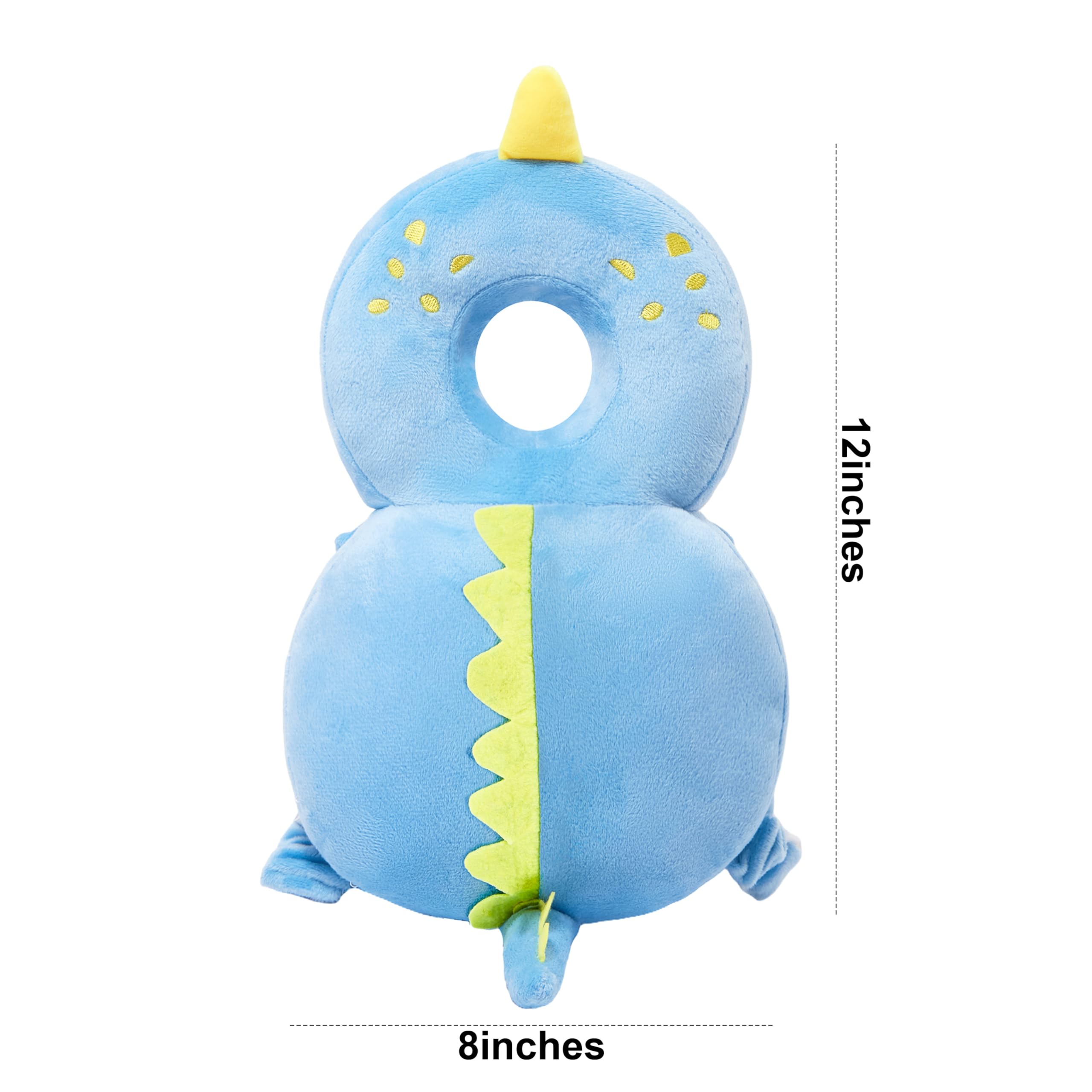 KingCheer blue dinosaur back protector, side angle shows slim, lightweight fit.