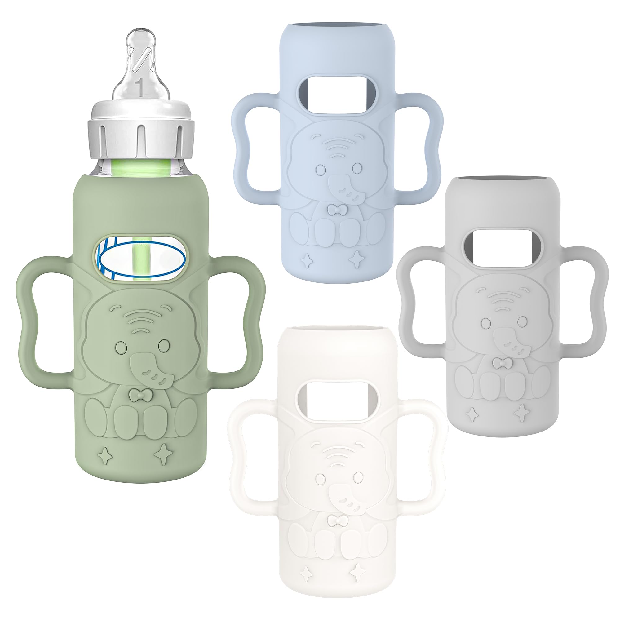 KingKam silicone sleeves for Dr. Brown's narrow 8 oz bottle provide snug fit and grip.