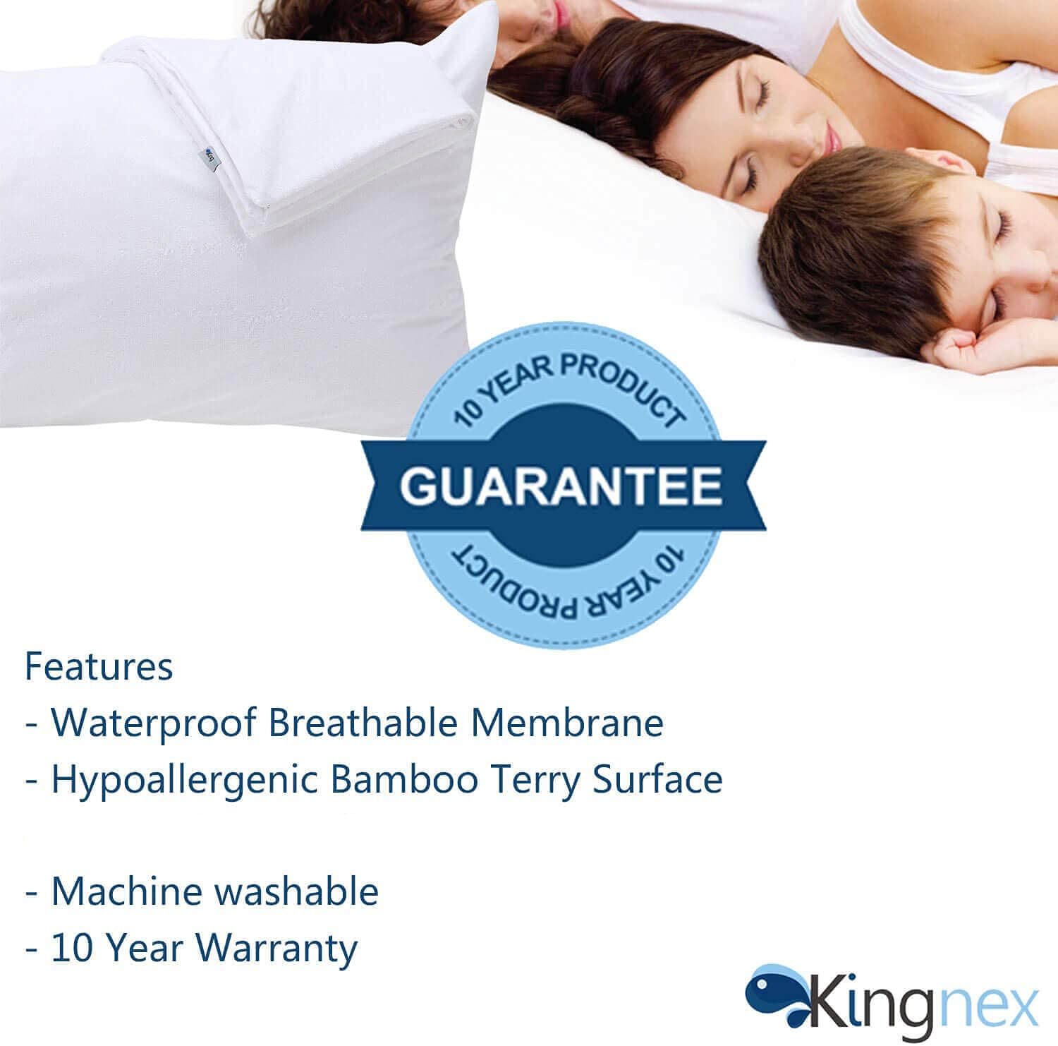 Kingnex machine-washable pillow covers simplify cleaning and care.