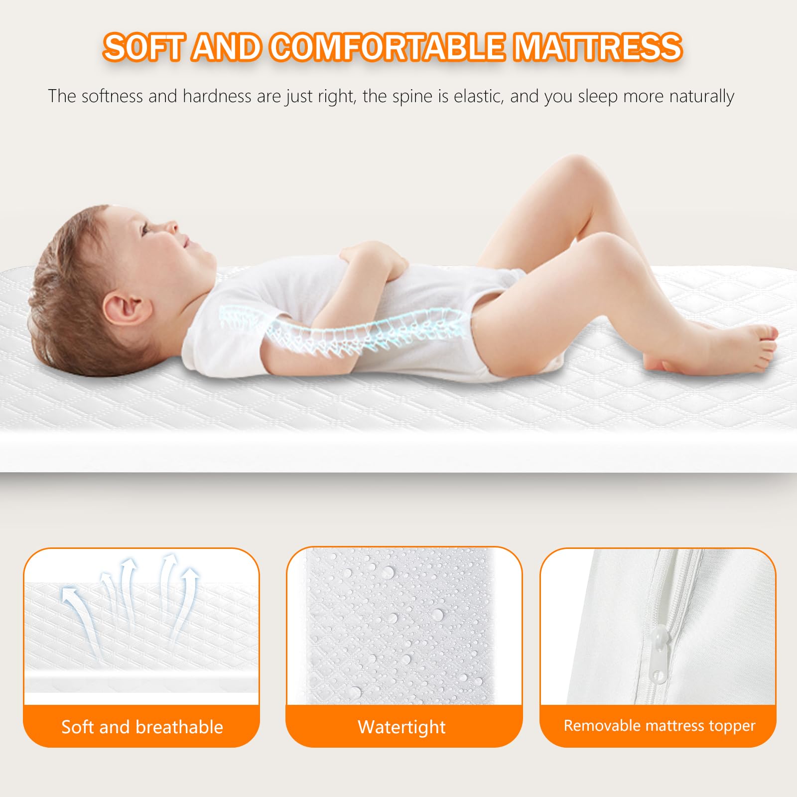 Kingobabys rocking mechanism in 3in1 bassinet enables soothing hands-free comfort