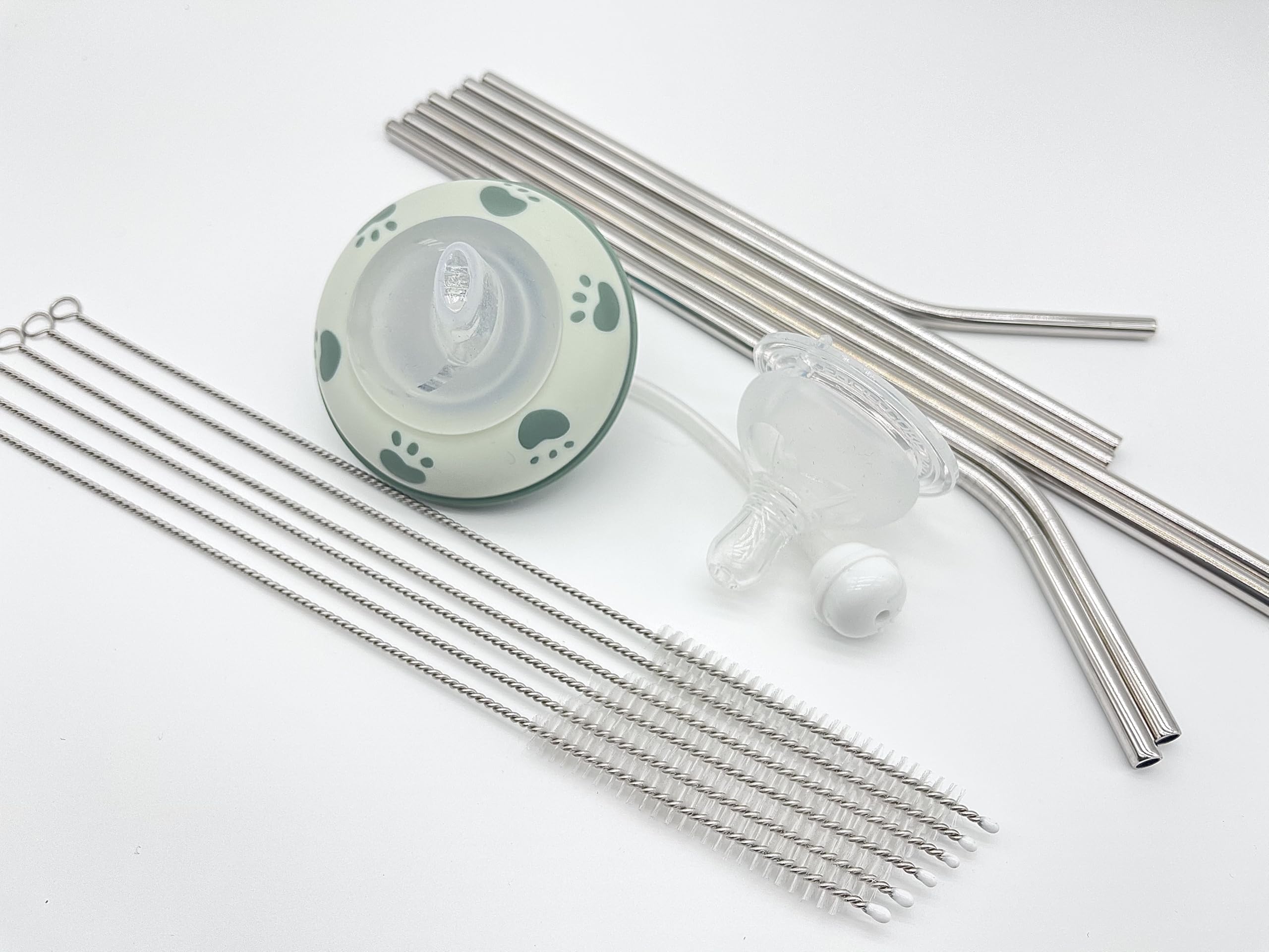 KINGSEM straw cleaner brush kit bottle cleaning, reaches tight corners.