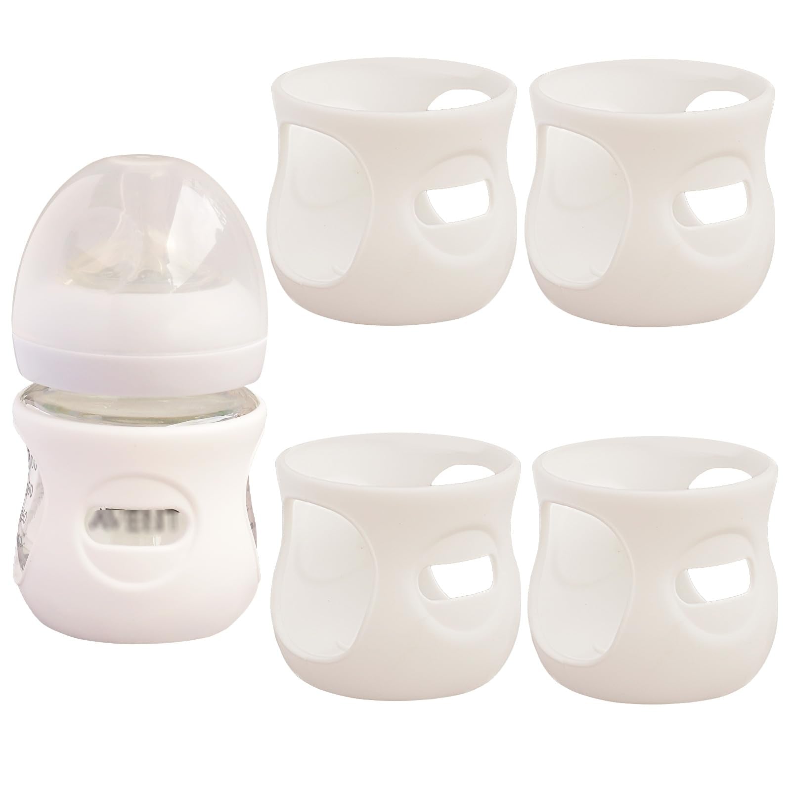 Kingwi Avent silicone sleeve 4oz no-handle for newborn grip and protection.