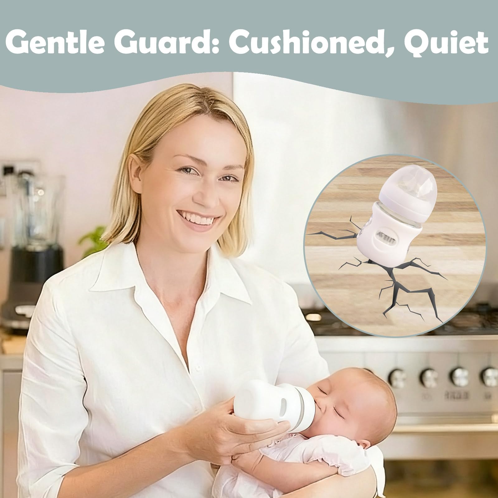Kingwi sleeve cushions to reduce clinking noises during night feeds.