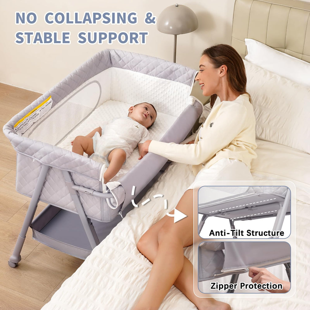 Kiniew breathable-mesh design provides airflow and clear baby visibility.