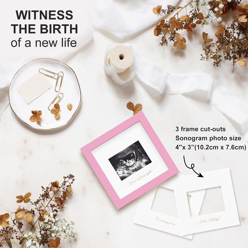 KINLINK ultrasound photo 4x3 display framed in a 6x6 size for treasured first images.