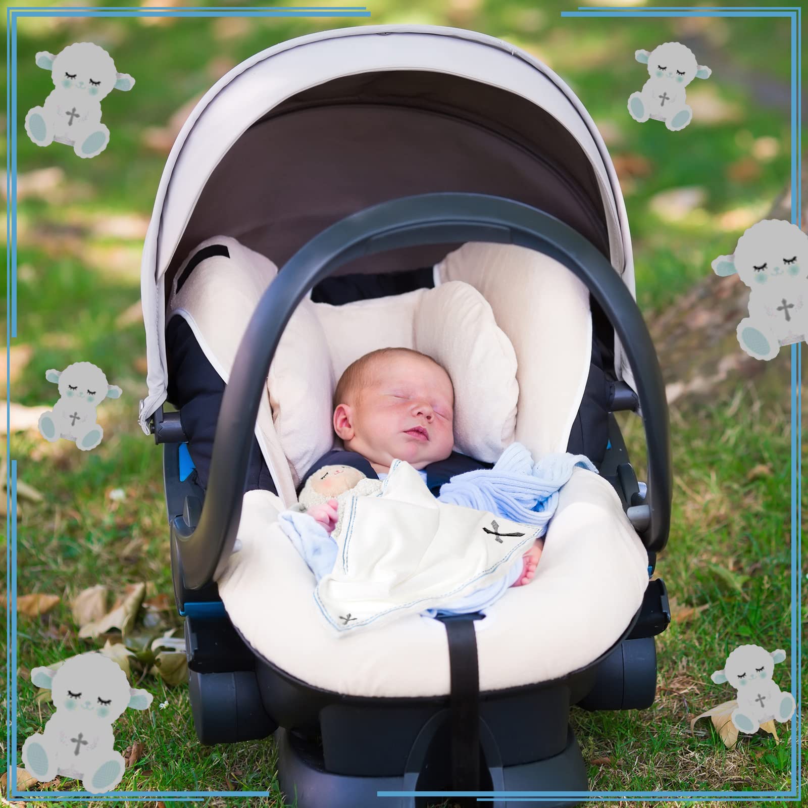 Kinlop bedtime lamb blanket blue, a comforting fabric for cozy nights.