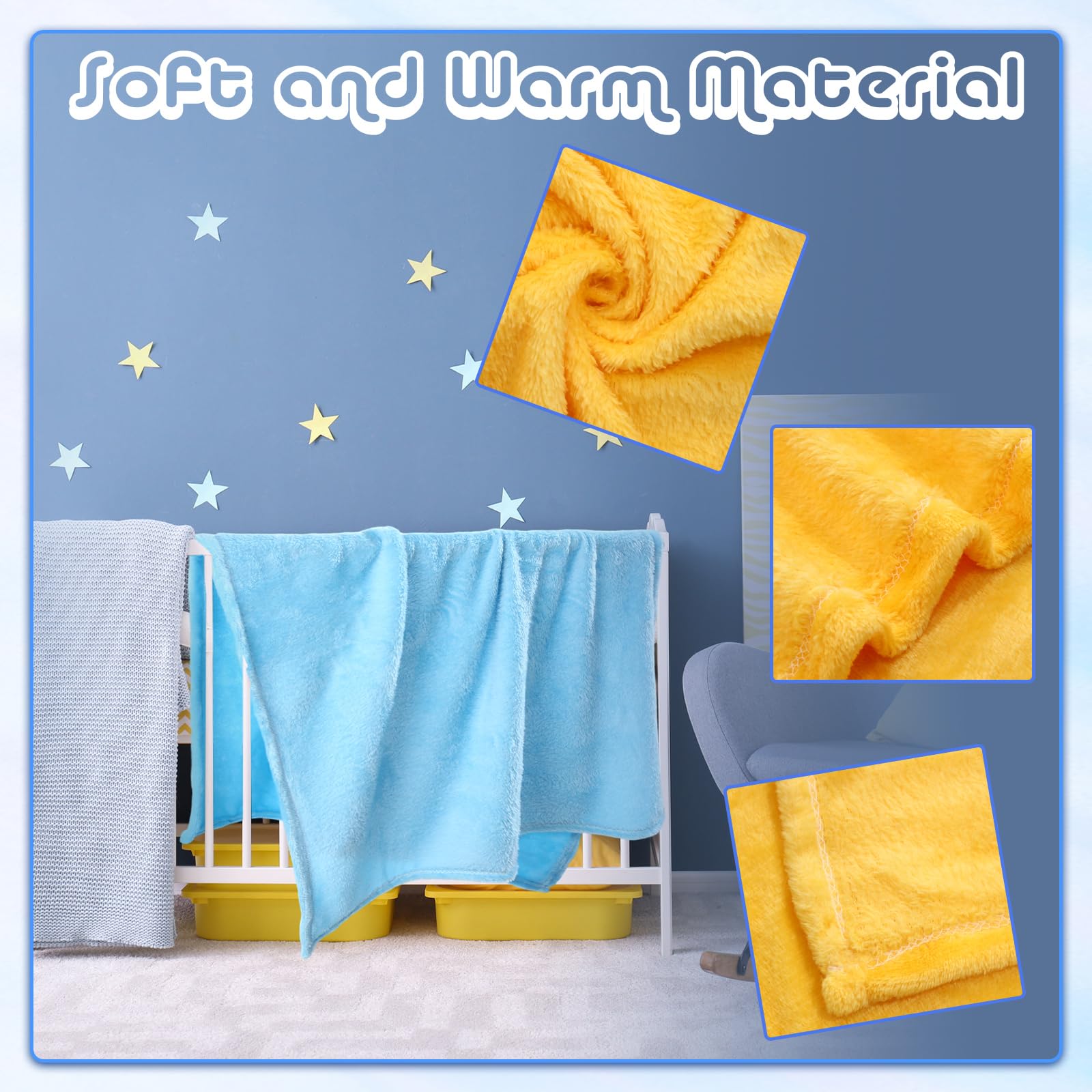Kinlop bright color baby blankets emphasize cheerful nursery decor and everyday warmth.