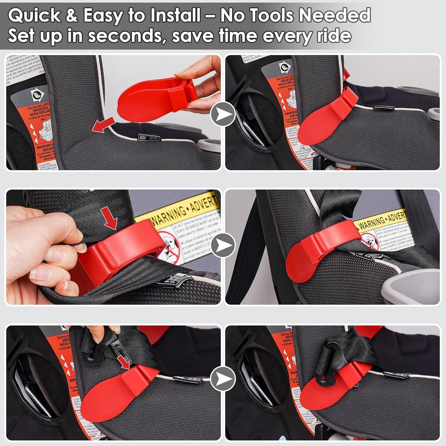 Kinoy Harness Organizer installs in seconds without tools.