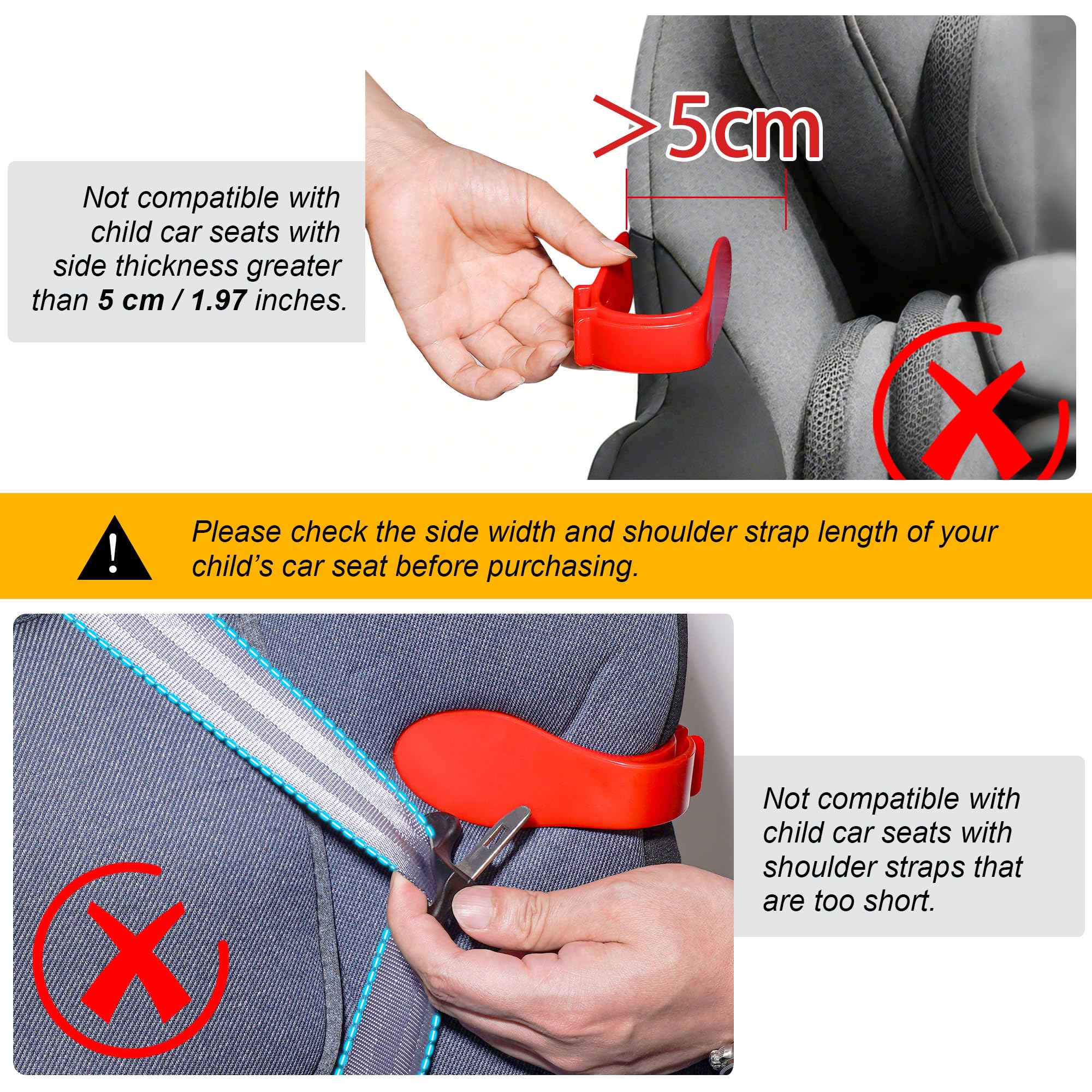 Kinoy Harness Organizer demonstrates universal fit for most car seats.