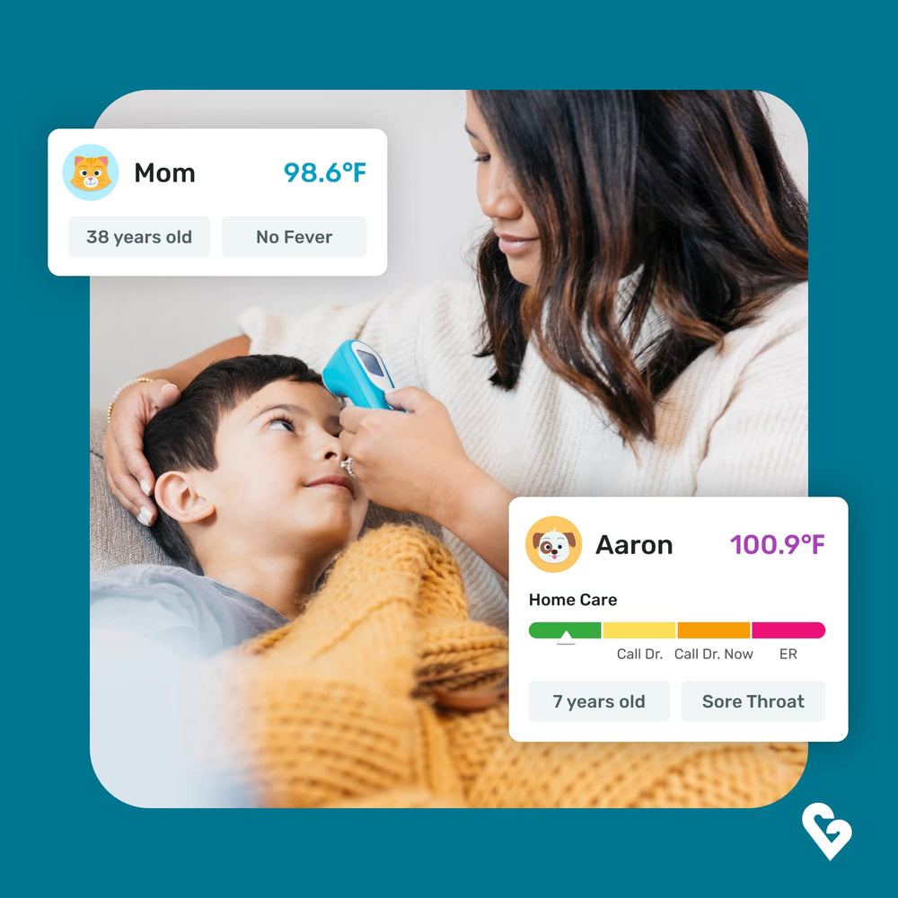 Kinsa QuickScan multi-profile tracking supports fever history for every family member.