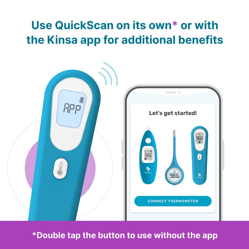 Kinsa QuickScan one-button operation makes temperature checks fast and simple.