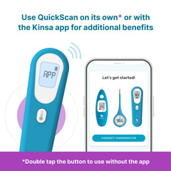 Kinsa QuickScan one-button operation makes temperature checks fast and simple.