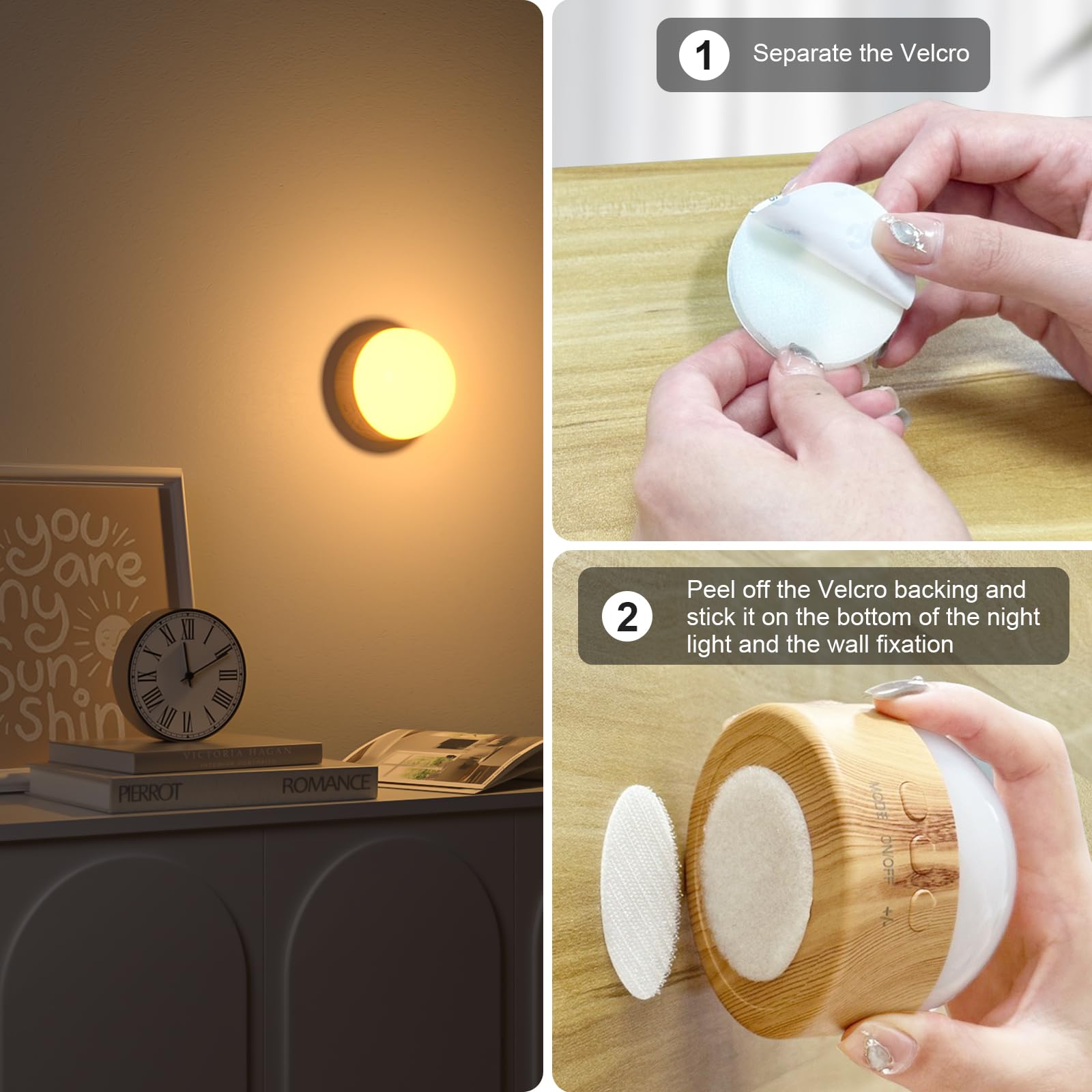 Kintion Night Light charges via USB-C for easy recharging.
