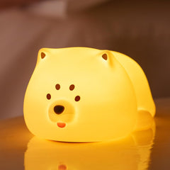 KinYiLO puppy night light on table provides gentle bedtime glow.