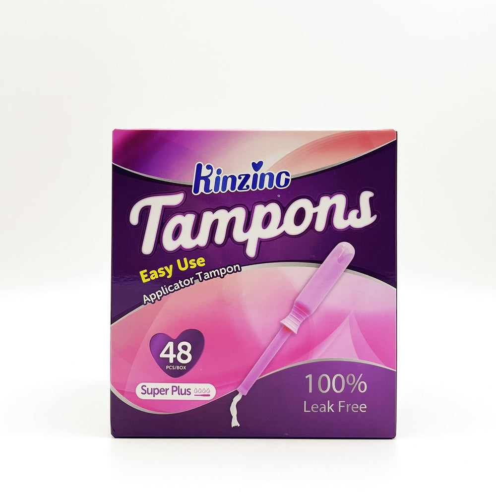 Kinzino dye-free tampons packaged for gentle skin experience