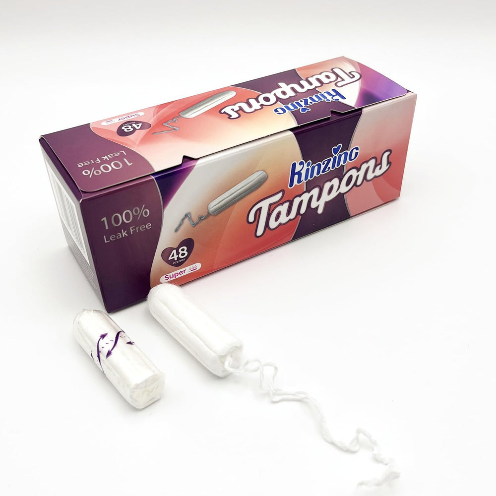 Kinzino No Applicator Tampon grooved absorbency surface for added control.
