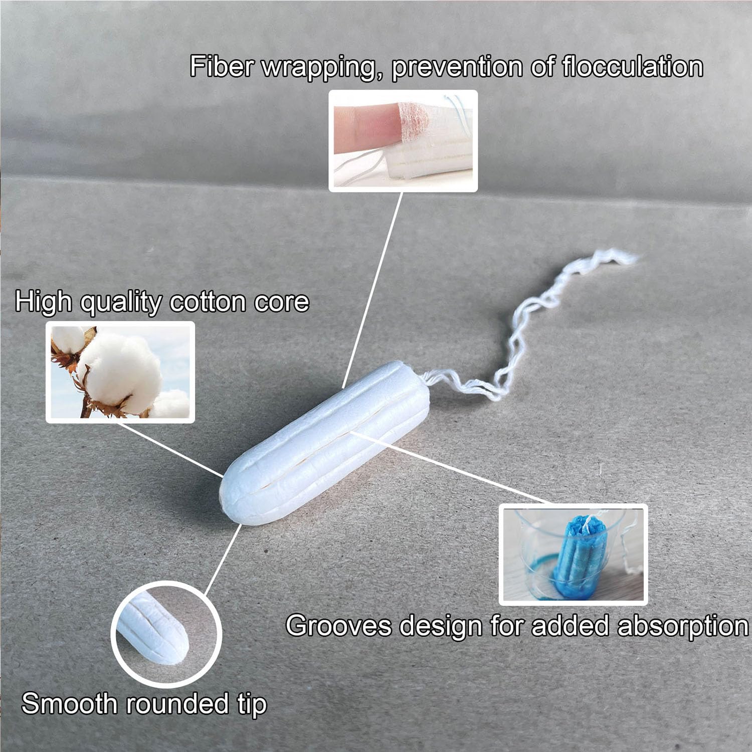 Kinzino No Applicator Tampon individually wrapped for hygienic, portable convenience.