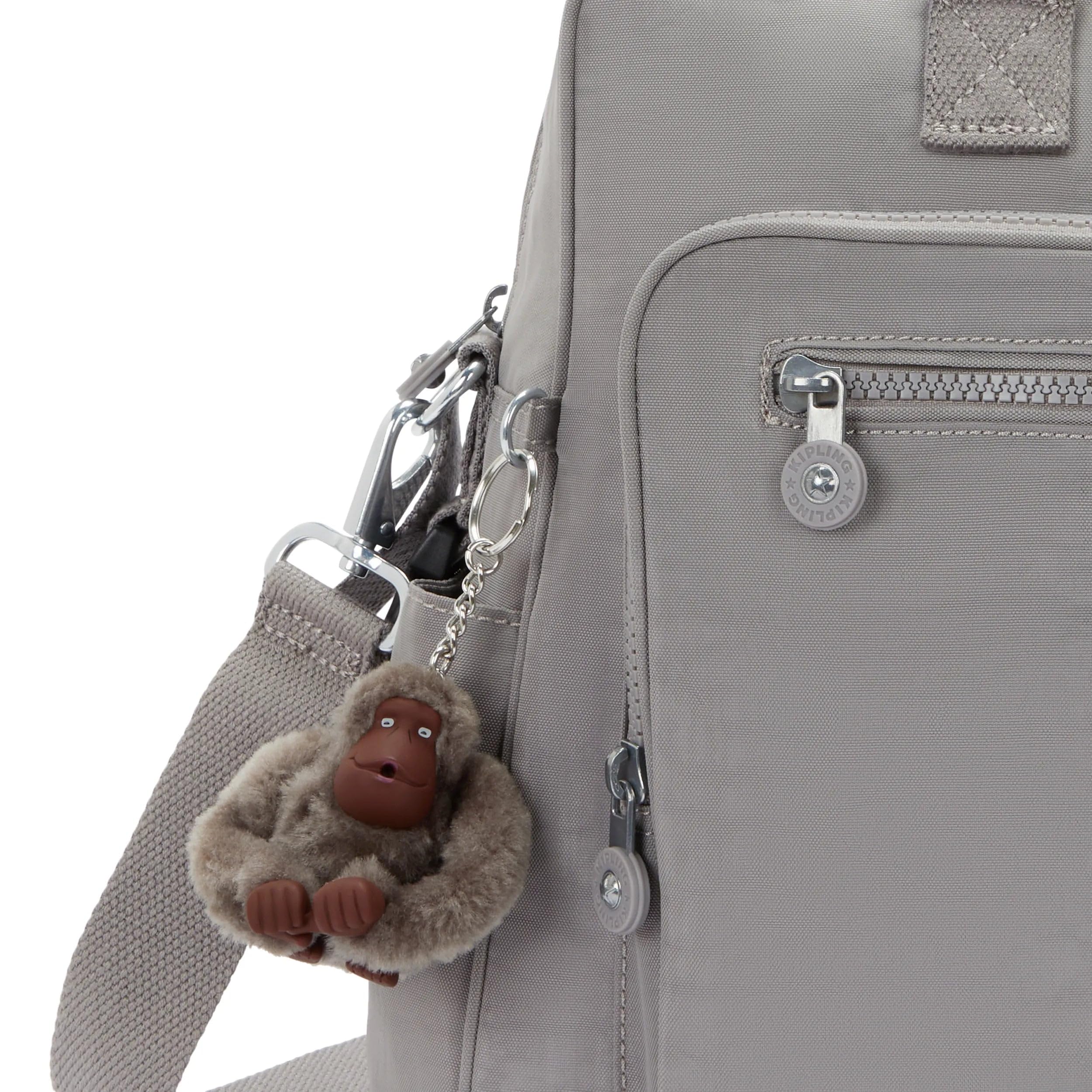 Kipling Alanna dual carry handles and removable strap offer versatile carrying options.