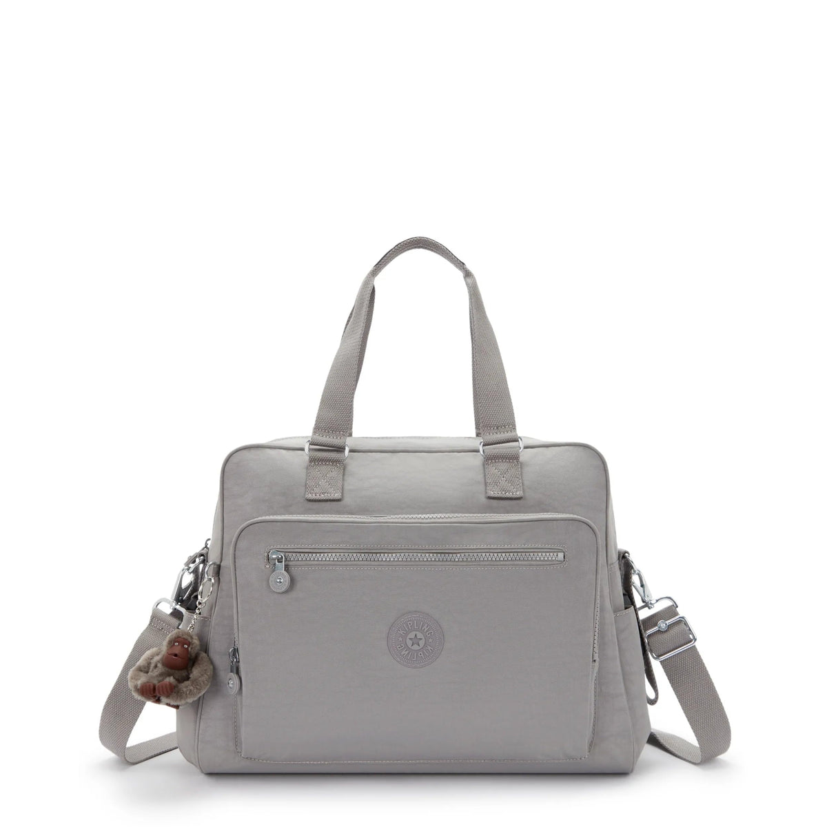 Kipling Alanna diaper bag outer view in durable nylon for daily use.