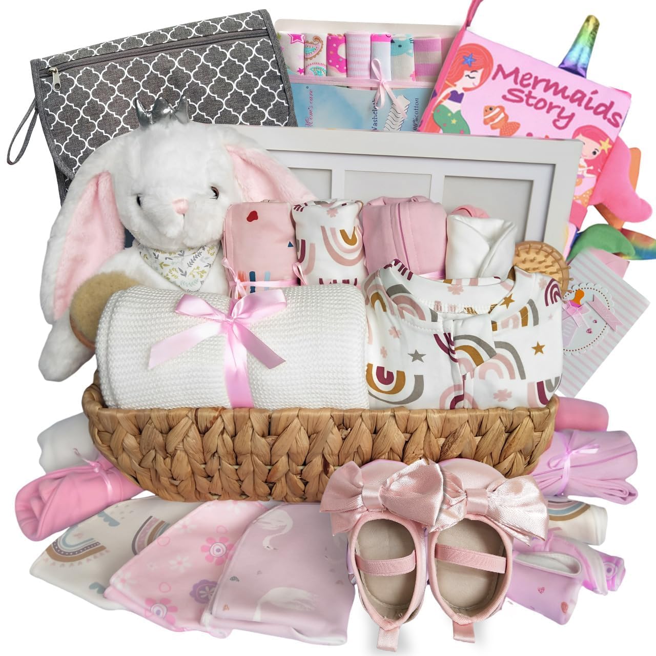 Kipwake baby gift basket 36-pcs contents: comprehensive newborn essentials for easy gifting.