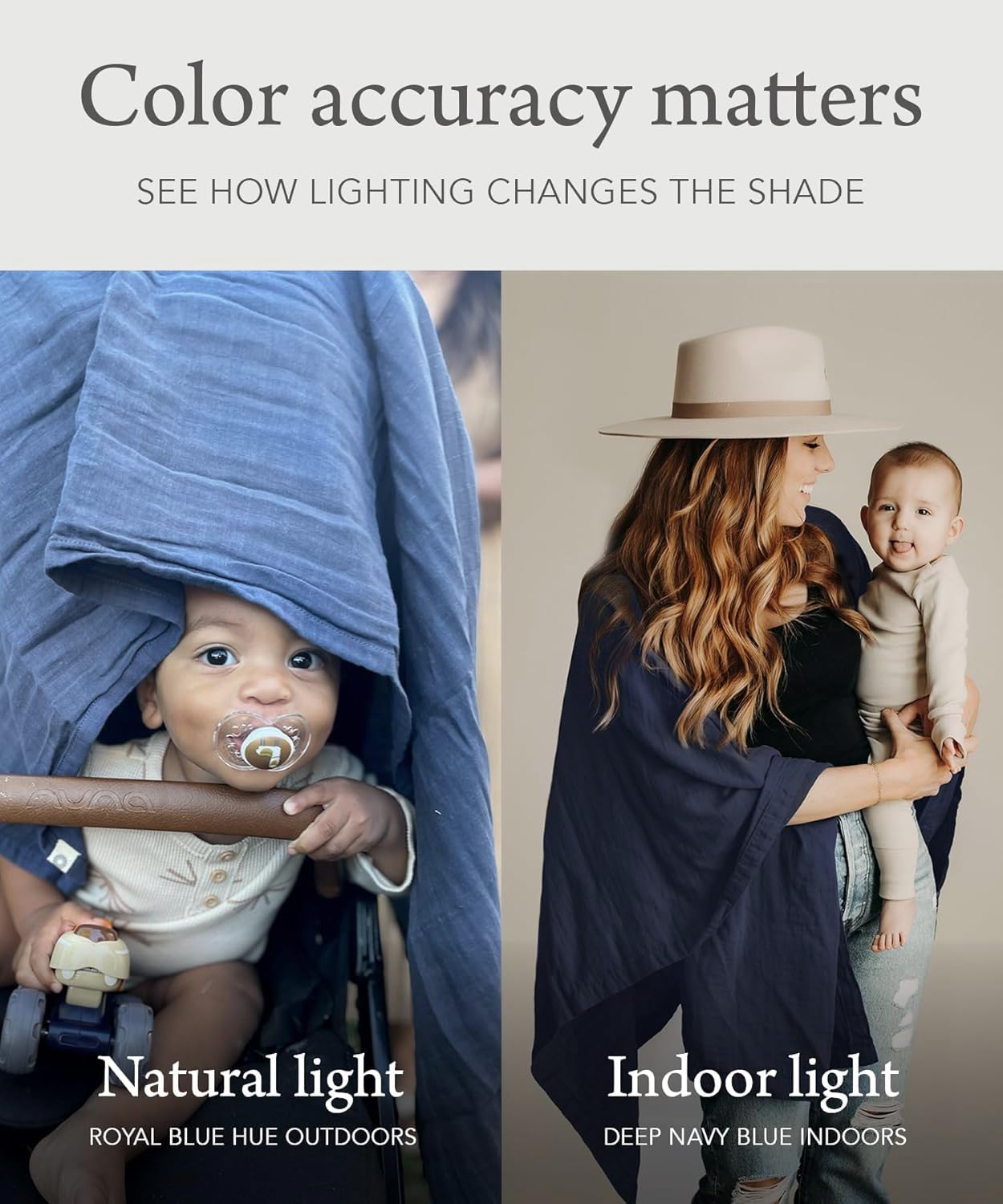 Indi Blue all-season nursing cover ready for year-round use