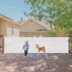 KISKIZ 140-inch gate in a wide doorway showing versatile protection for kids and pets.