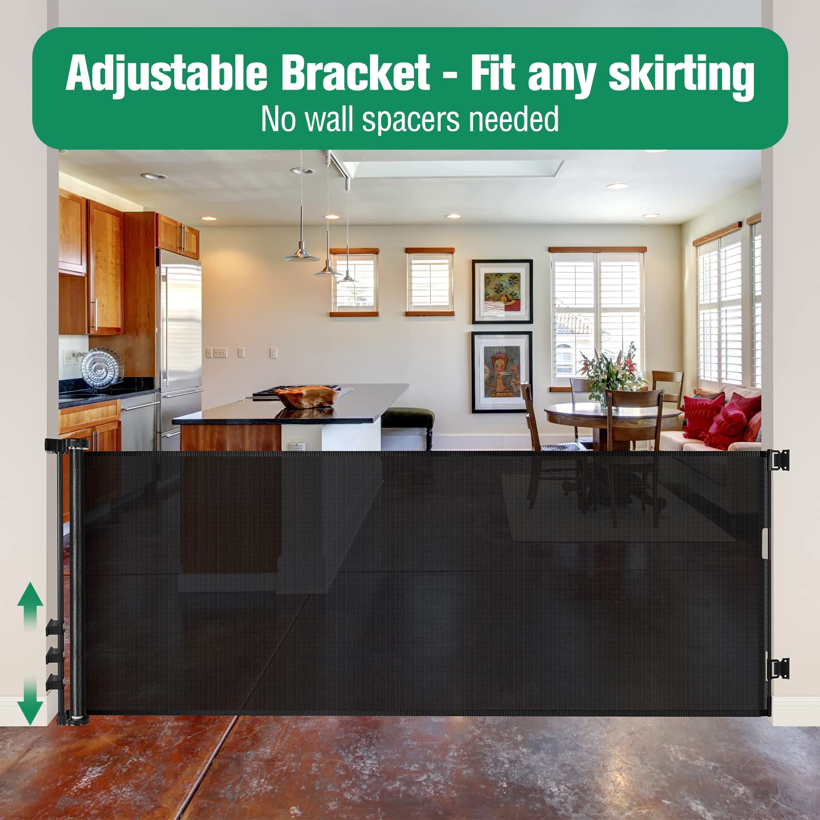 KISKIZ dining room and kitchen barrier gate for open spaces