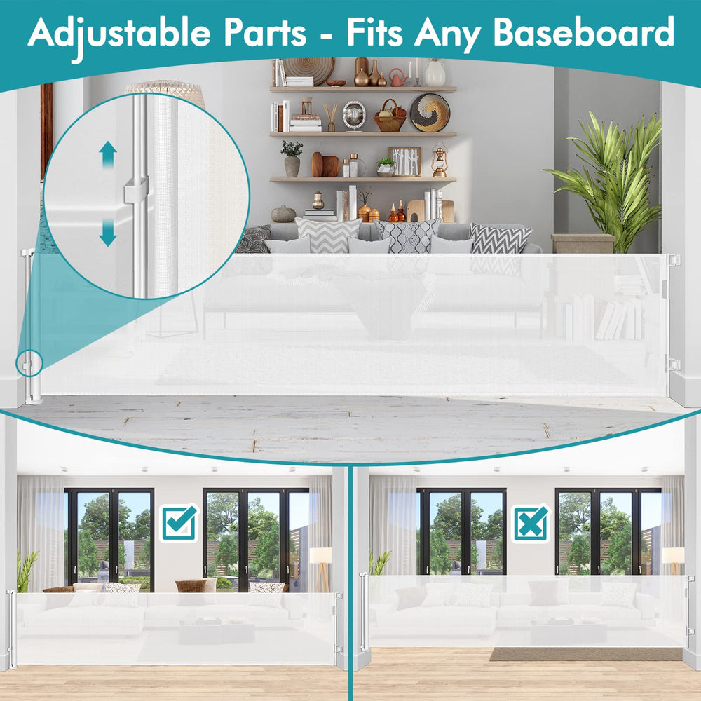 KISKIZ extra-wide gate ready for indoor and outdoor use with safety features.