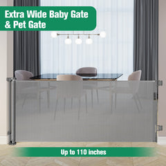 KISKIZ extra long gate with baseboard fit for easy installation