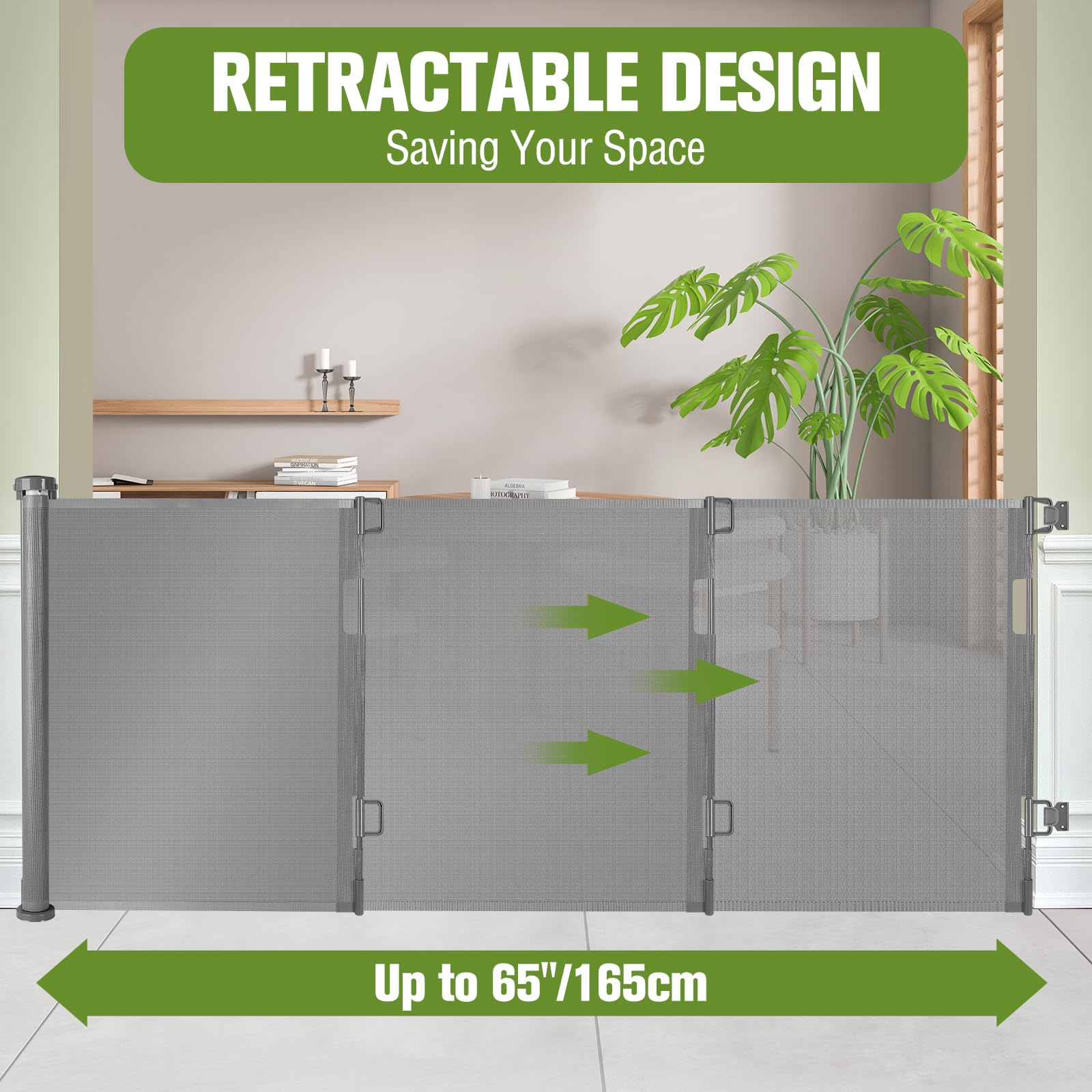 KISKIZ gate in indoor outdoor setup shows versatile use for decks and doorways