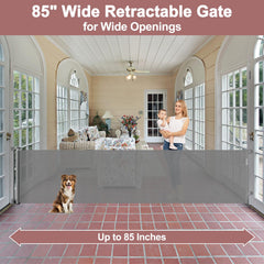 KISKIZ retractable gate mesh showcasing durable, scratch-resistant material for paws