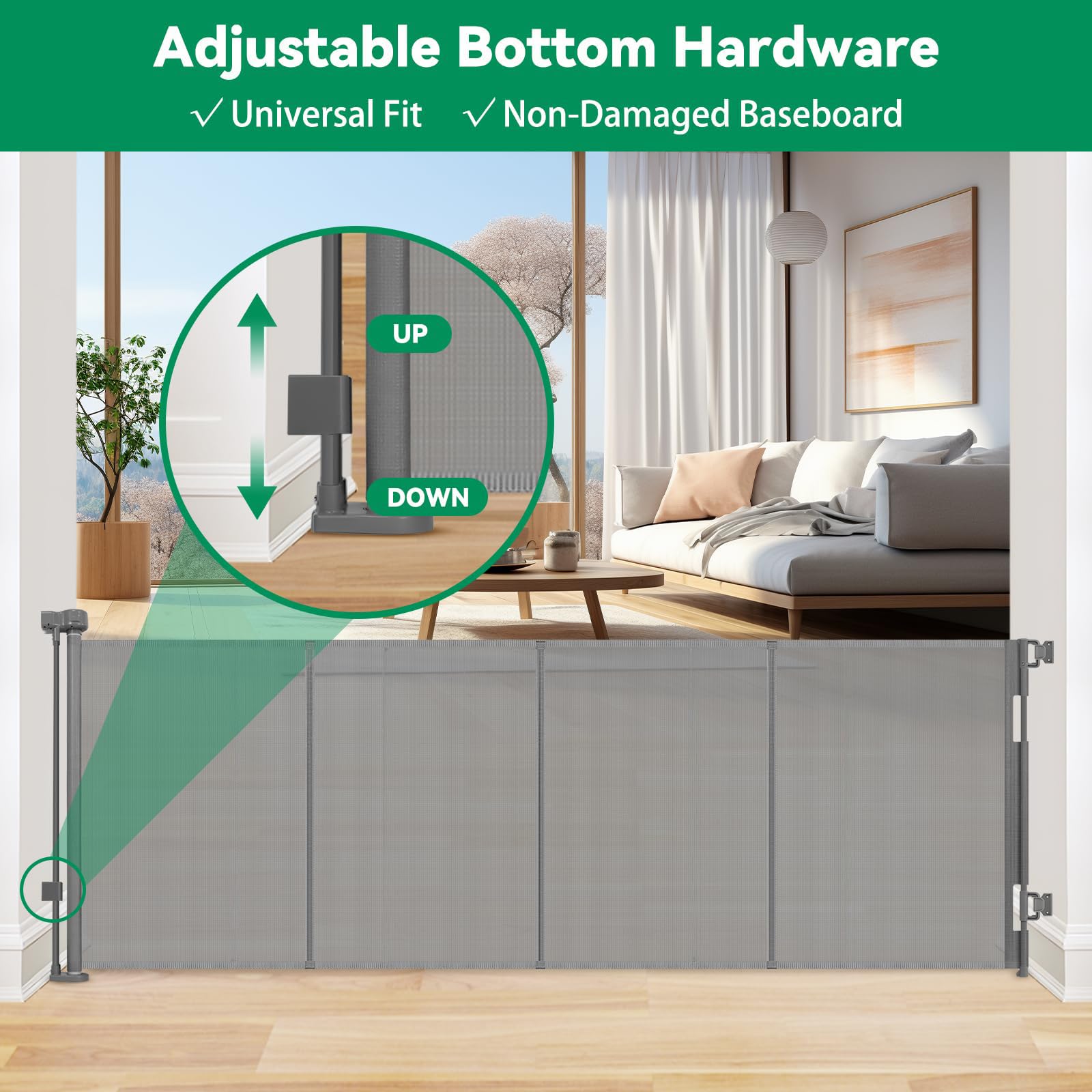 KISKIZ wide opening adjustable gate suitable for large doorways
