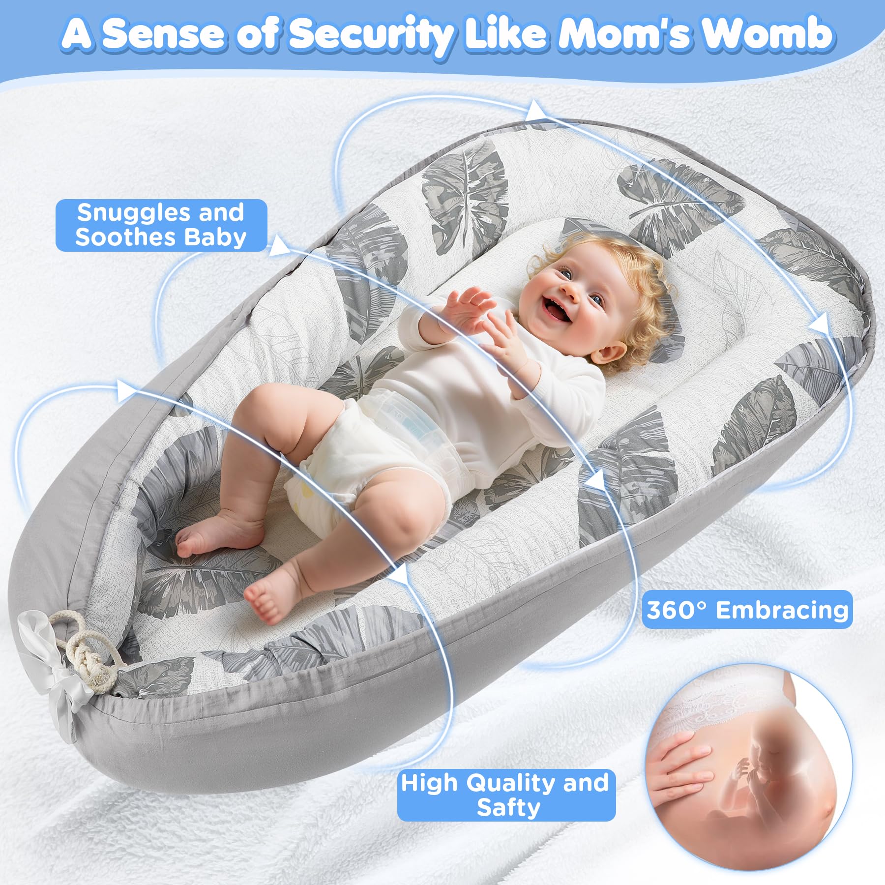 KISS GOLD lounger showing 360 wrap bumper for secure playtime.