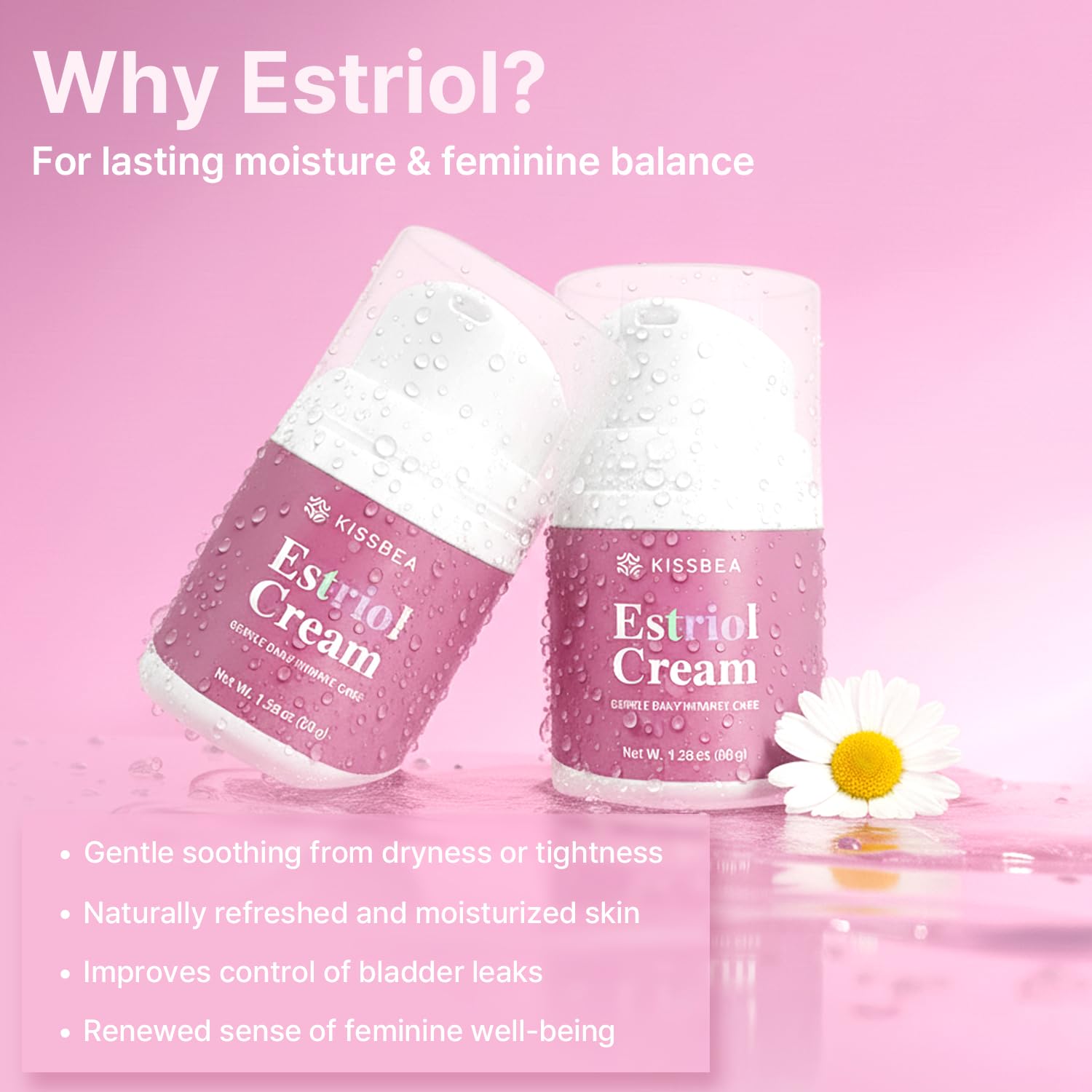 Kissbea bioidentical estriol formula softens delicate vaginal skin