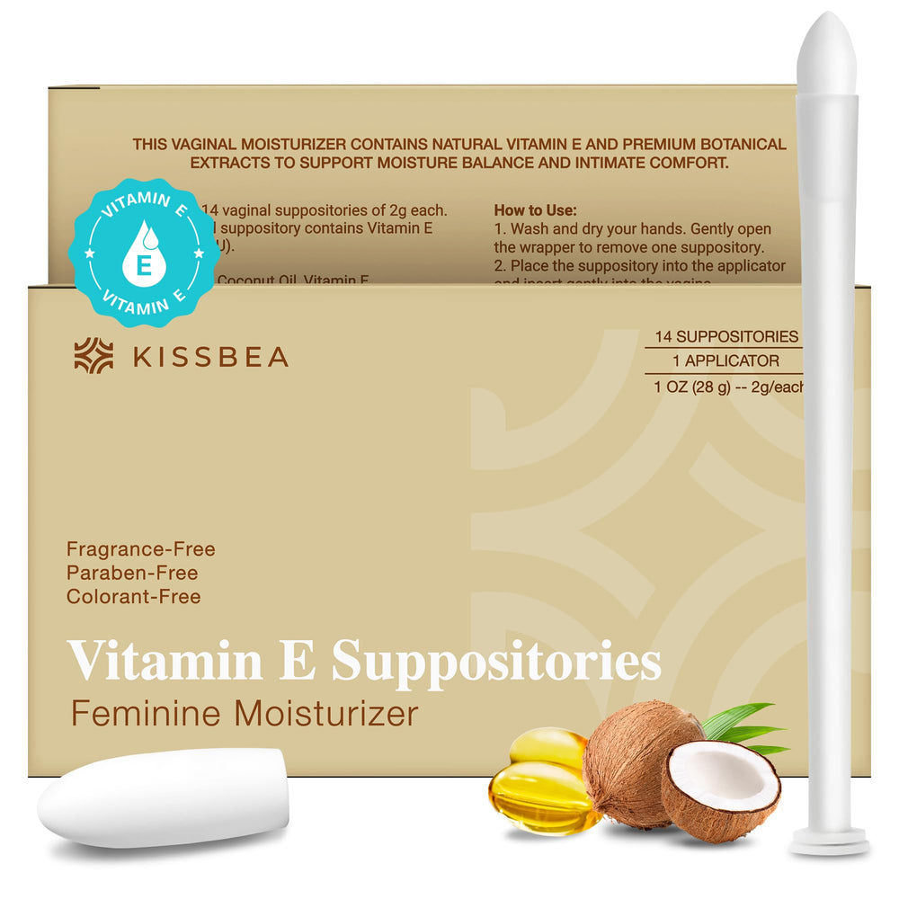 Kissbea vitamin E suppositories bottle for daily feminine care and hydration