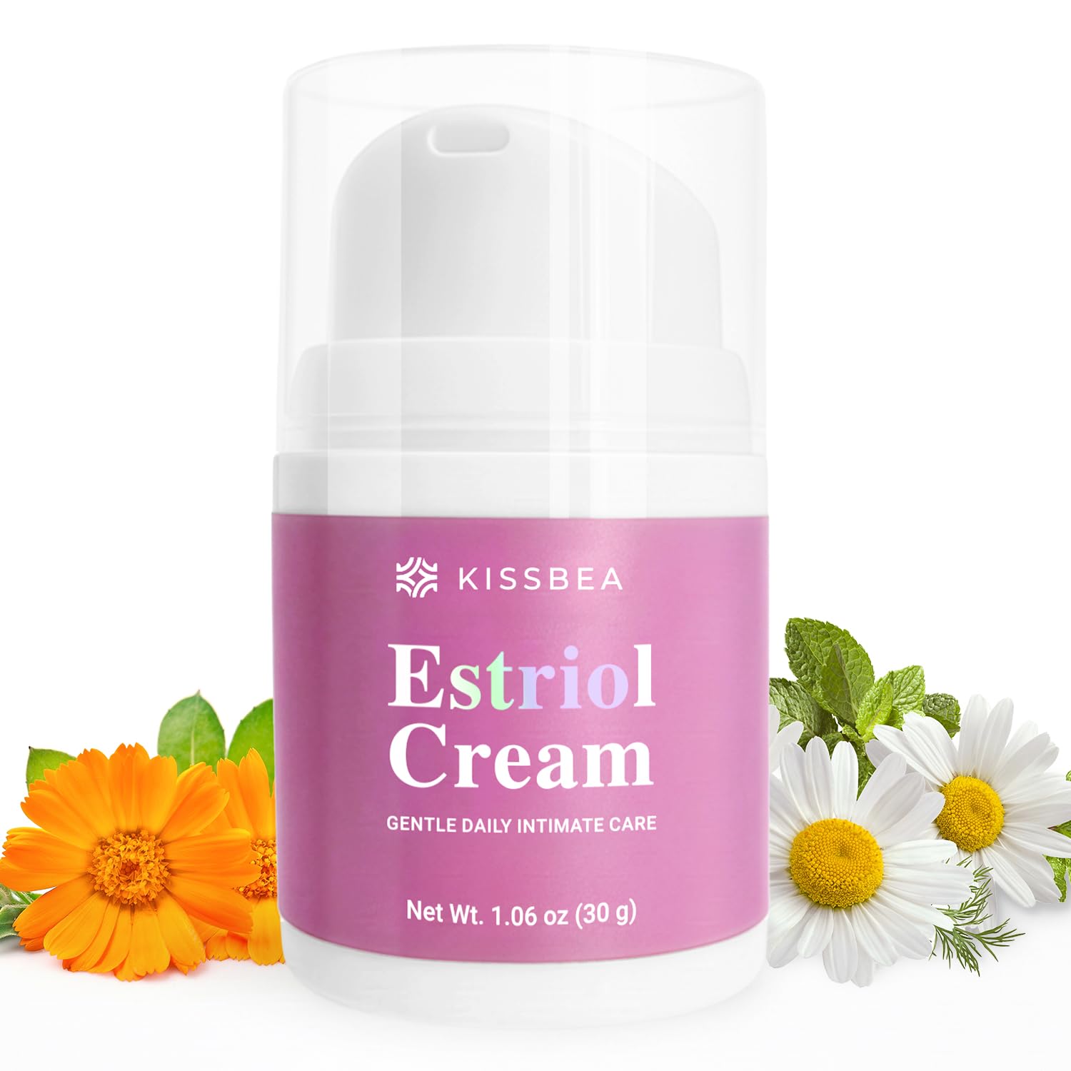 Kissbea vaginal estrogen cream estriol close-up pump for easy, mess-free application
