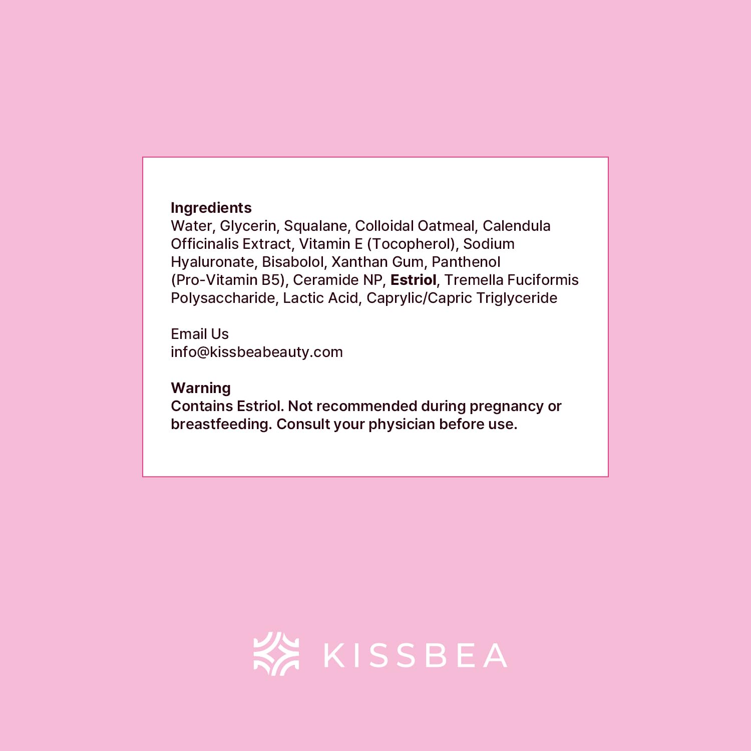 Kissbea cream provides overnight relief from dryness