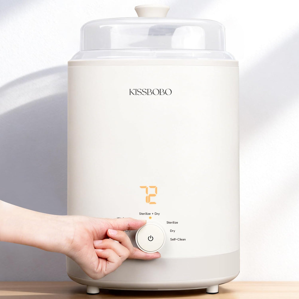 KISSBOBO bottle washer with 360° spray cleans bottles from every angle