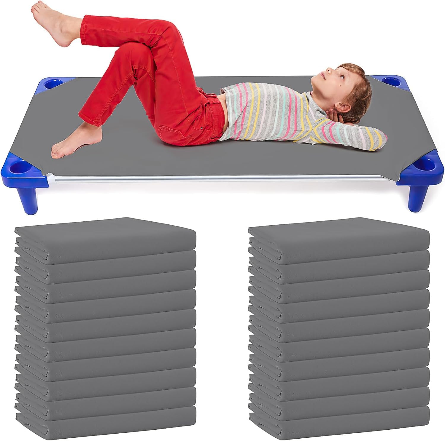 KisSealed soft gray cot sheets enhancing child comfort during rest
