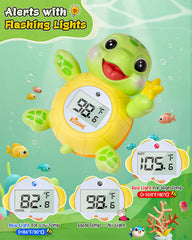 KISSONE floating turtle bath thermometer monitors temperature while entertaining your baby.