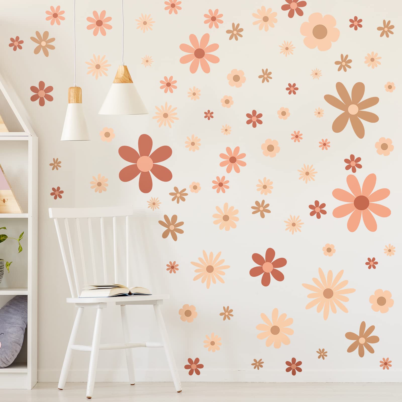 Kisston daisy wall decal sheets brighten walls with playful florals.