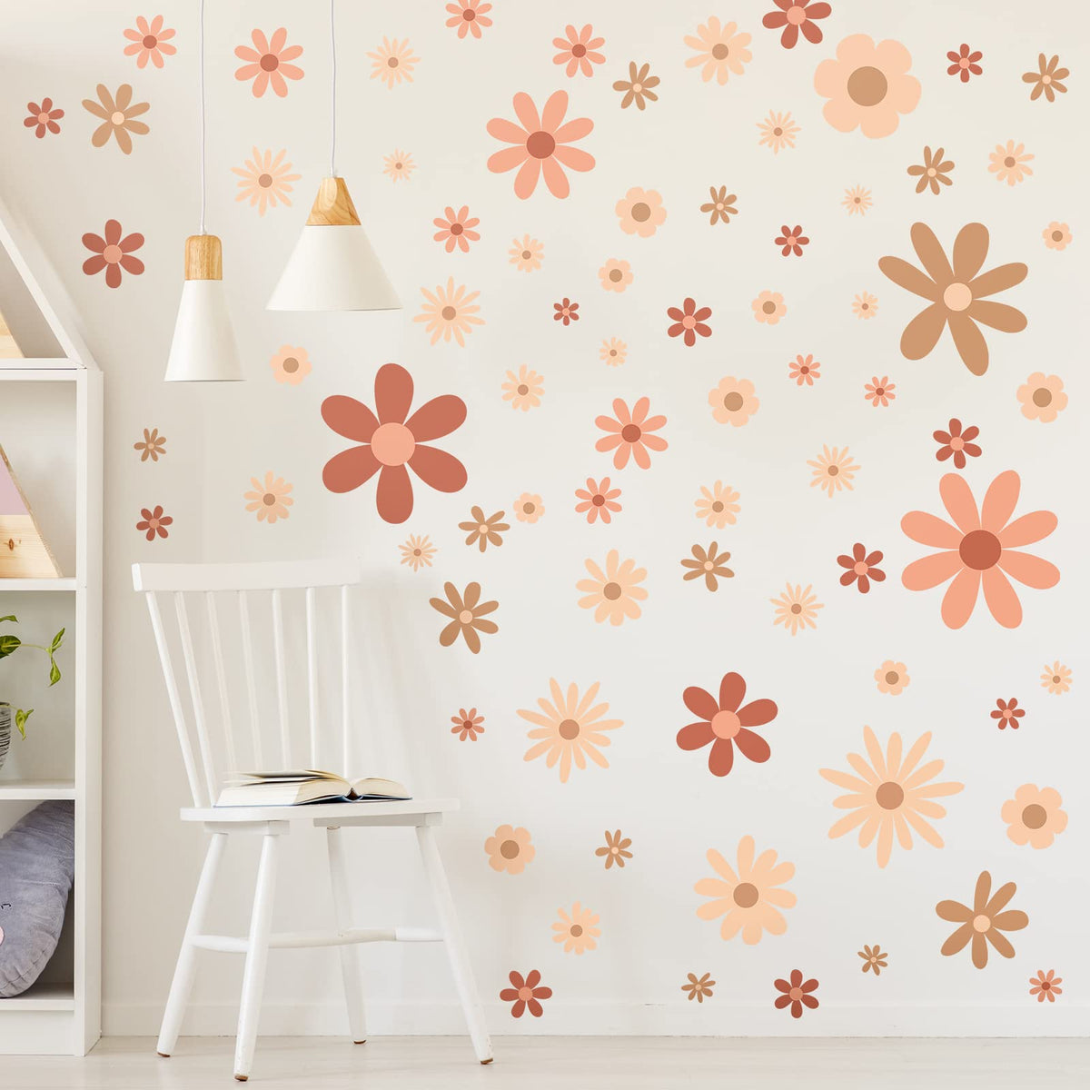 Kisston daisy wall decal sheets brighten walls with playful florals.